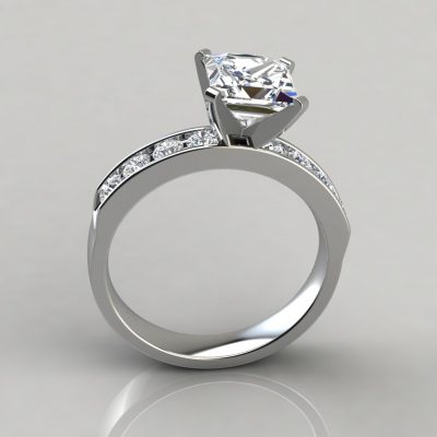 Princess Cut Channel Set Engagement Ring - PureGemsJewels