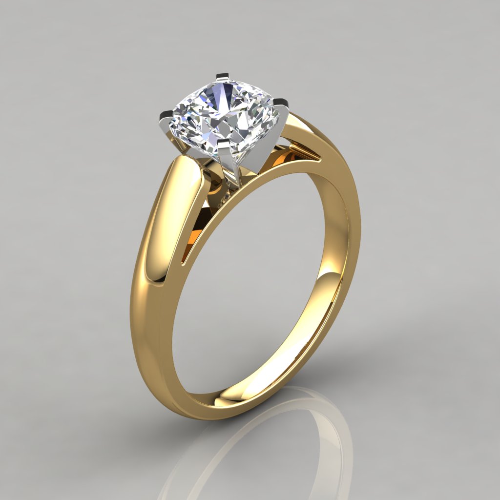 Vintage Celtic Interlaced Solitaire Engagement Ring with Round Cut Diamond  in 14KT White Gold | With Clarity